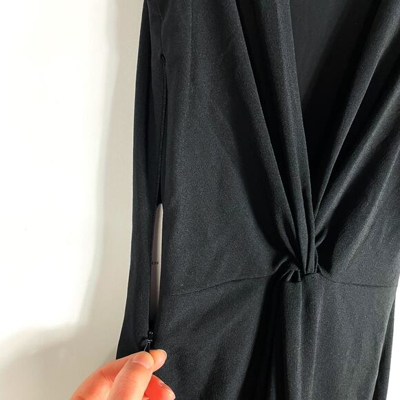 Dress the Population Leighton Gown Black Twist V-Back Sleeveless Sz XS - Picture 8 of 10